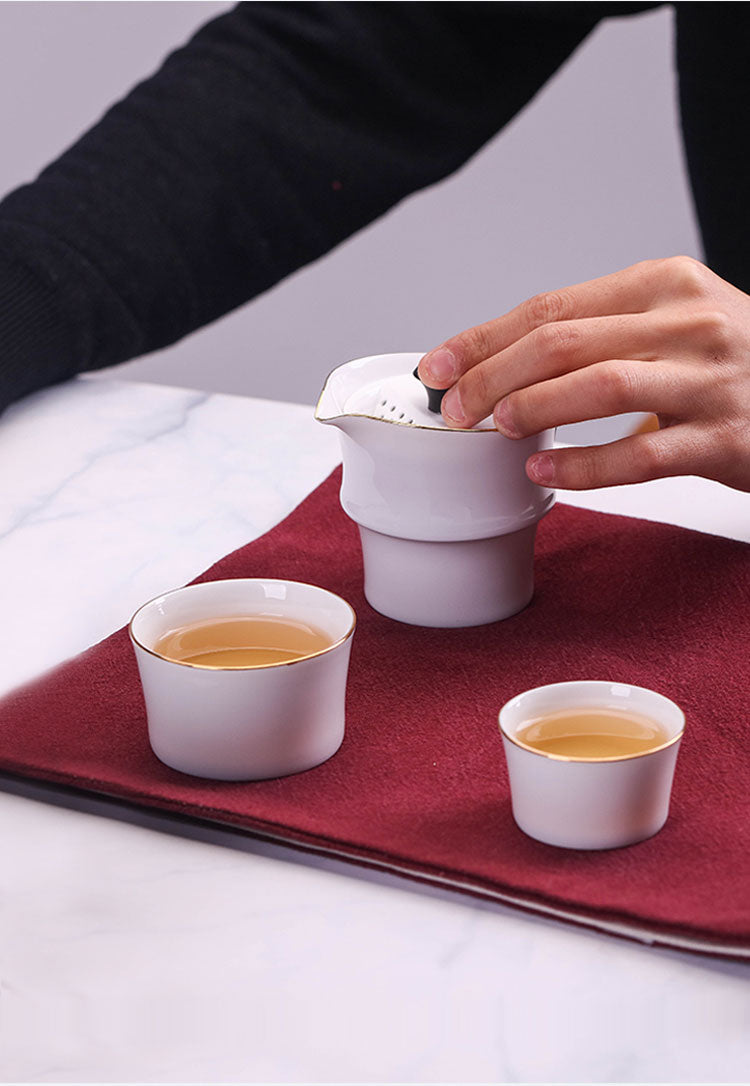 Porcelain Super Compact Travel Tea Set - Jingdezhen