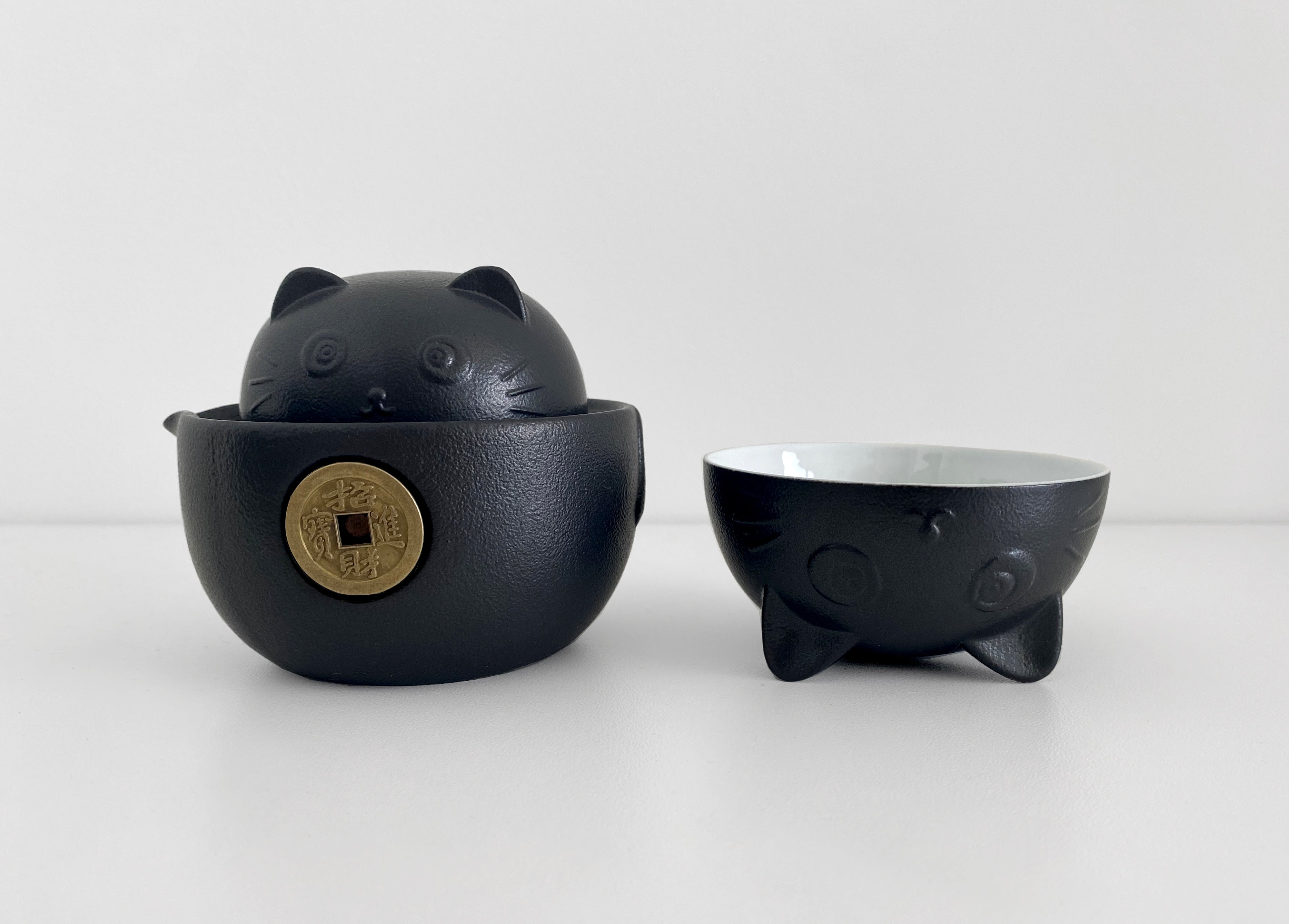 Black Cat Gong Fu Travel Tea Set